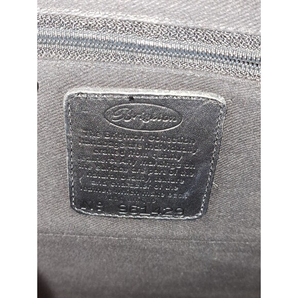 Brighton Black Leather Croc Embossed Two Strap Shoulder Bag - Picture 7 of 11